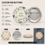 Custom Nama Pin Button Motif Summer Pattern Size 58mm Custom Nama Pin Button Motif Summer Pattern Size 58mm